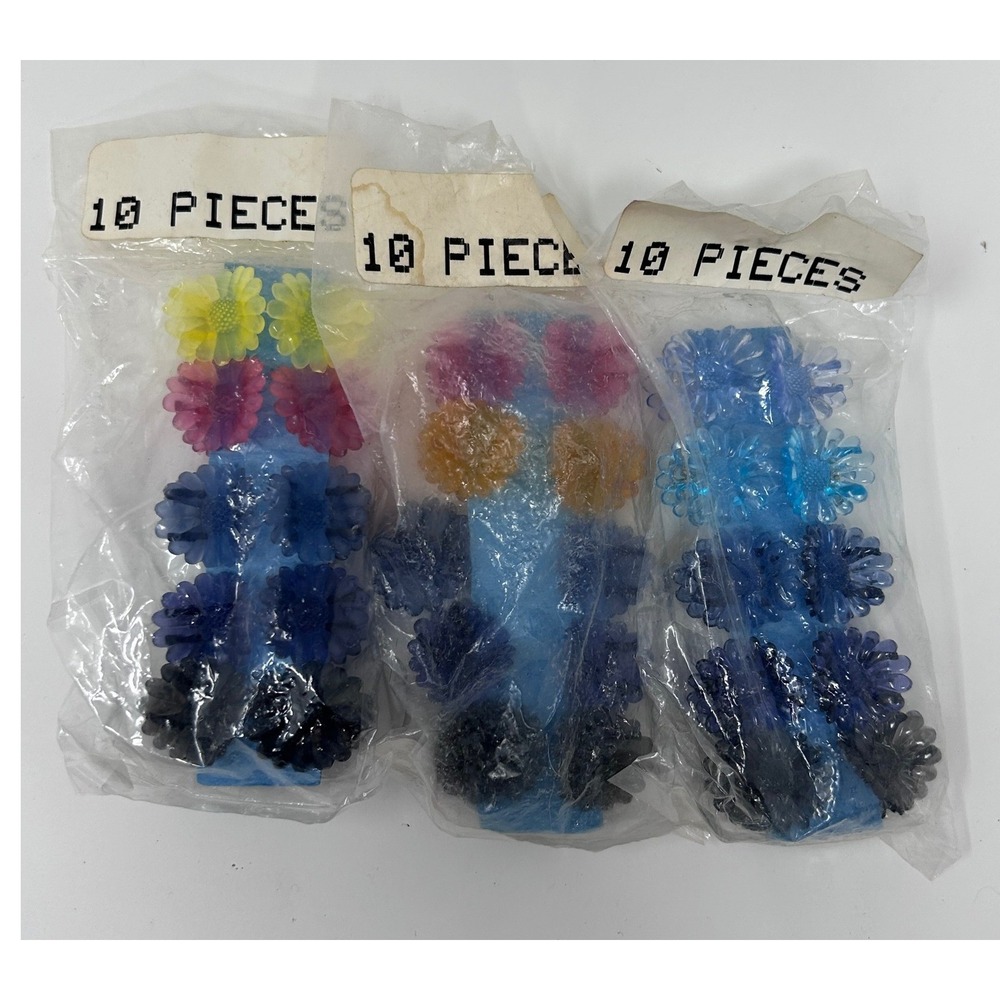 Vintage 90s Deadstock Flower Mini Hair Clips 30pc Lot Y2K Daisy Translucent